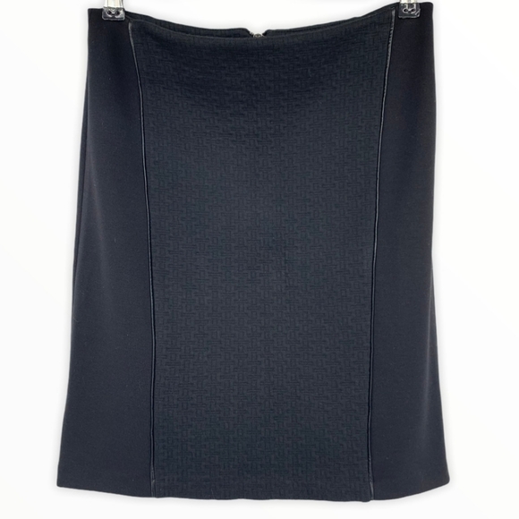 Laundry By Shelli Segal Black Textured Front Knit Pencil Skirt Size 8 Mini - Picture 2 of 8